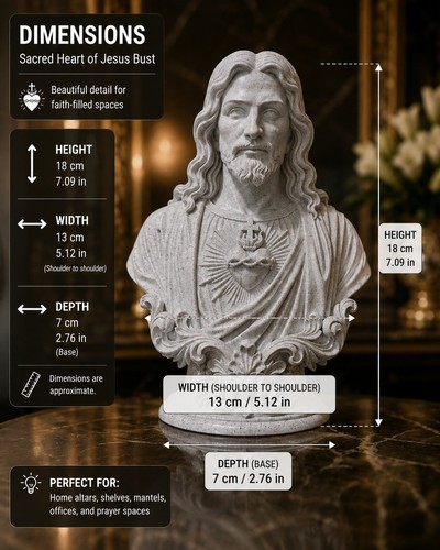 Sacred heart jesus bust - heart,